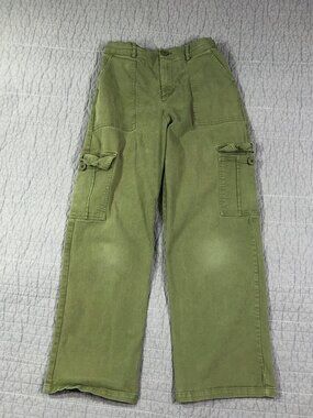 4/$15 Lepunuo Pants Women Medium Olive Green Cargo Utility Army Full Leg